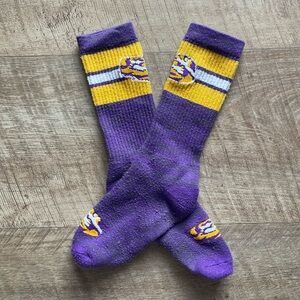 Purple and Yellow Athletic Socks